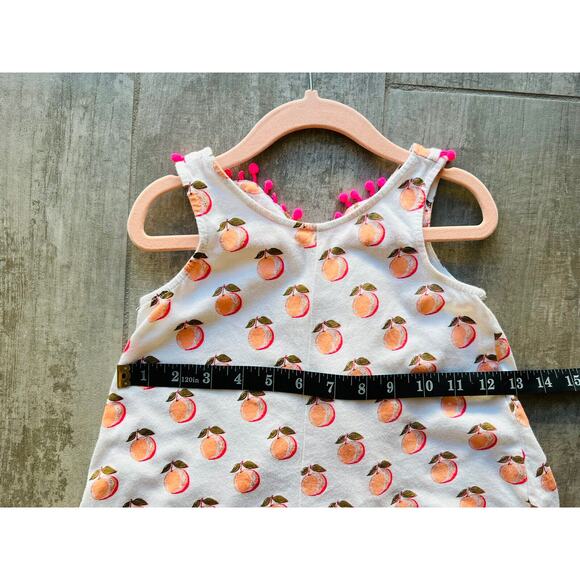 EGG BY SUSAN LAZAR Toddler Girl Printed Kiera Peach Cotton Romper Outfit 3T - Picture 6 of 8
